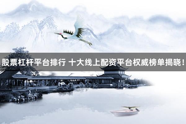 股票杠桿平臺(tái)排行 十大線上配資平臺(tái)權(quán)威榜單揭曉！