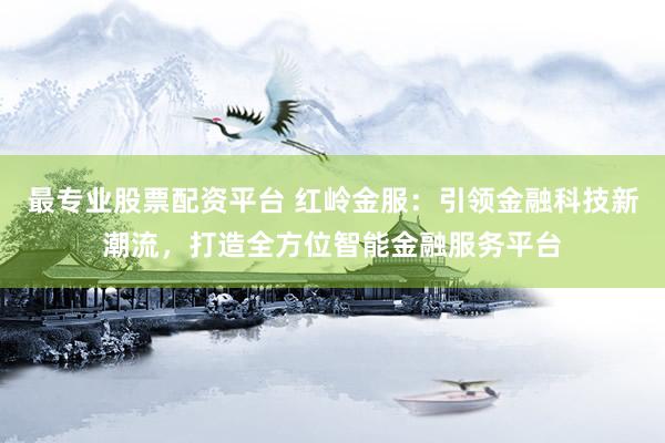 最專業(yè)股票配資平臺 紅嶺金服：引領(lǐng)金融科技新潮流，打造全方位智能金融服務(wù)平臺