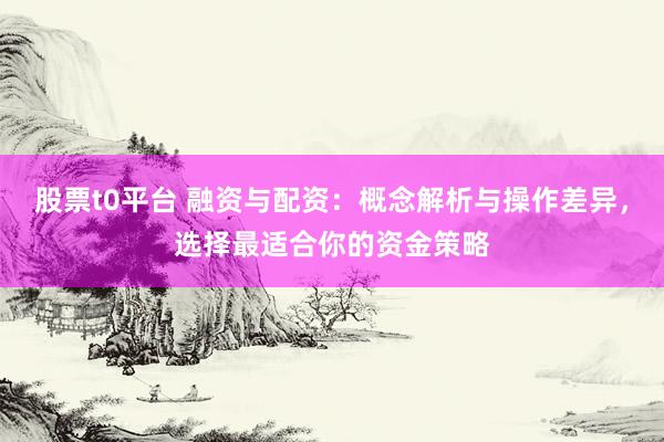 股票t0平臺 融資與配資：概念解析與操作差異，選擇最適合你的資金策略