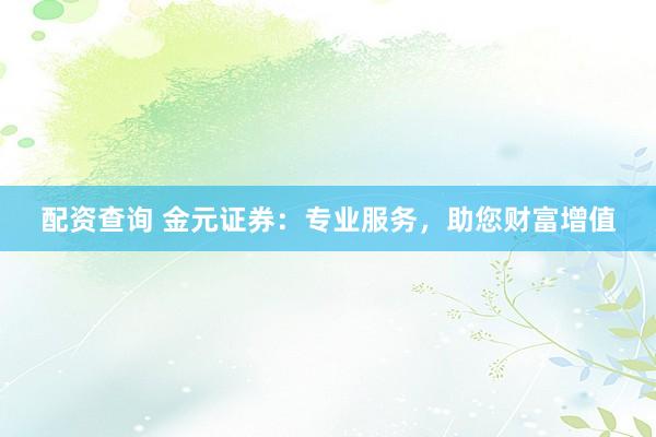 配資查詢 金元證券：專業(yè)服務(wù)，助您財(cái)富增值
